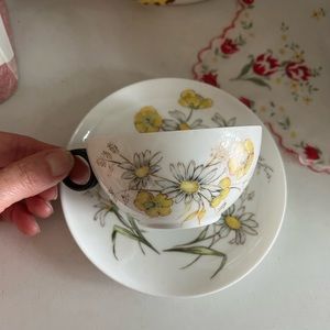 Haviland bone china cup and saucer one of a kind daisies